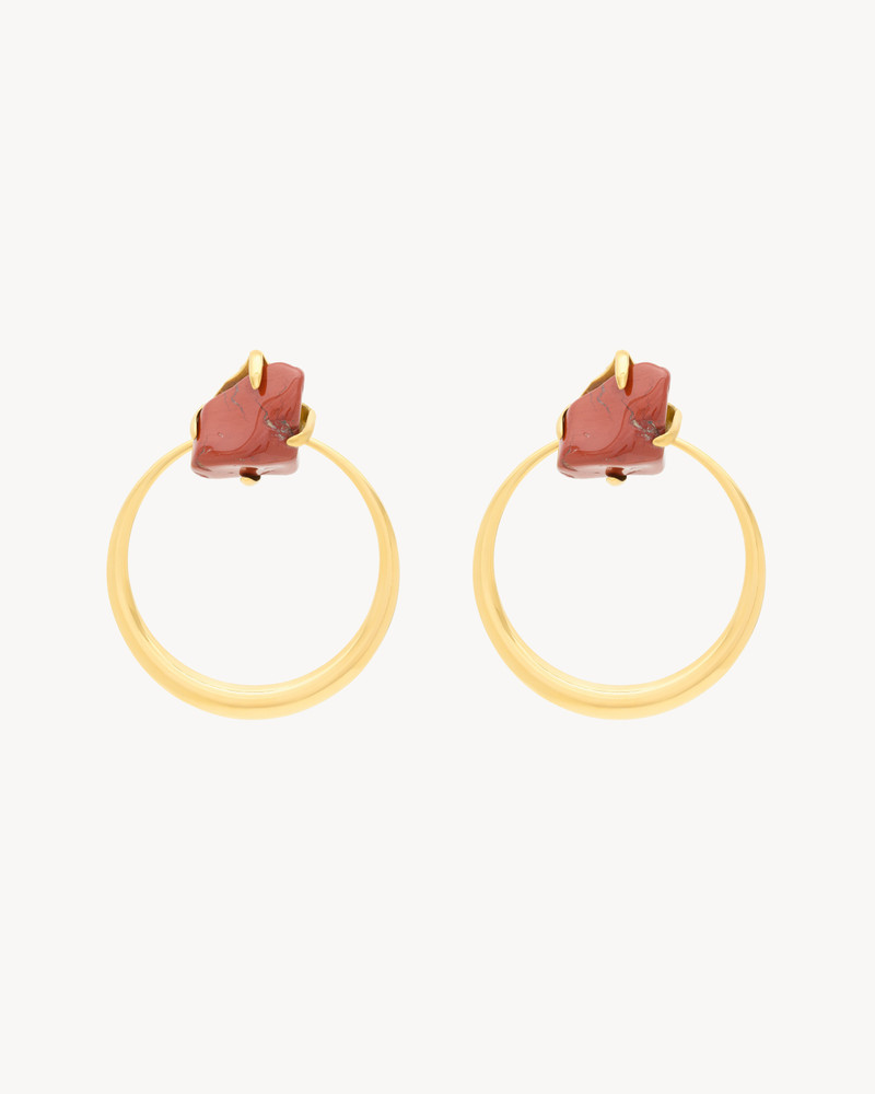 KNOCKER EARRINGS IN JASPER AND METAL 1
