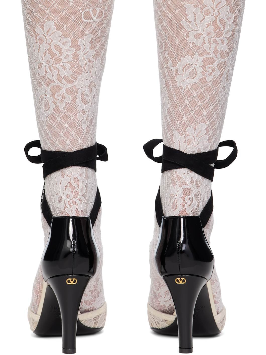 Off-White & Black Foliefoliage Heels - 2