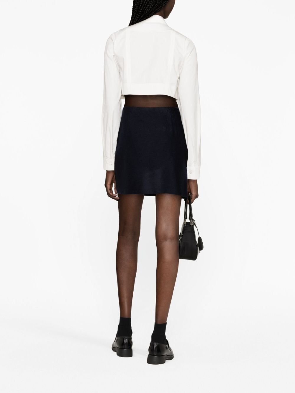 scarf-style cashmere miniskirt - 4
