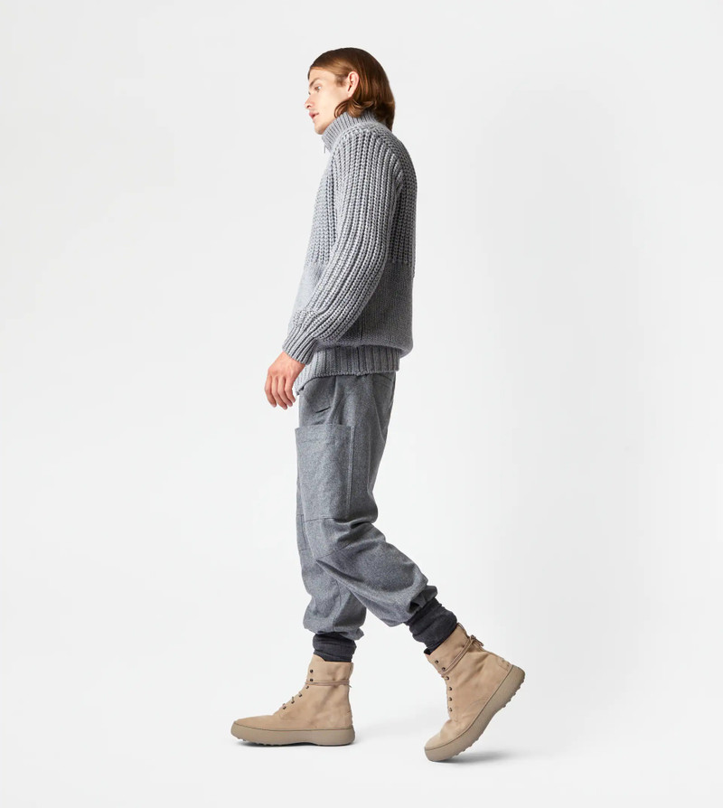TOD'S BAGGY TROUSERS IN WOOL - GREY 4