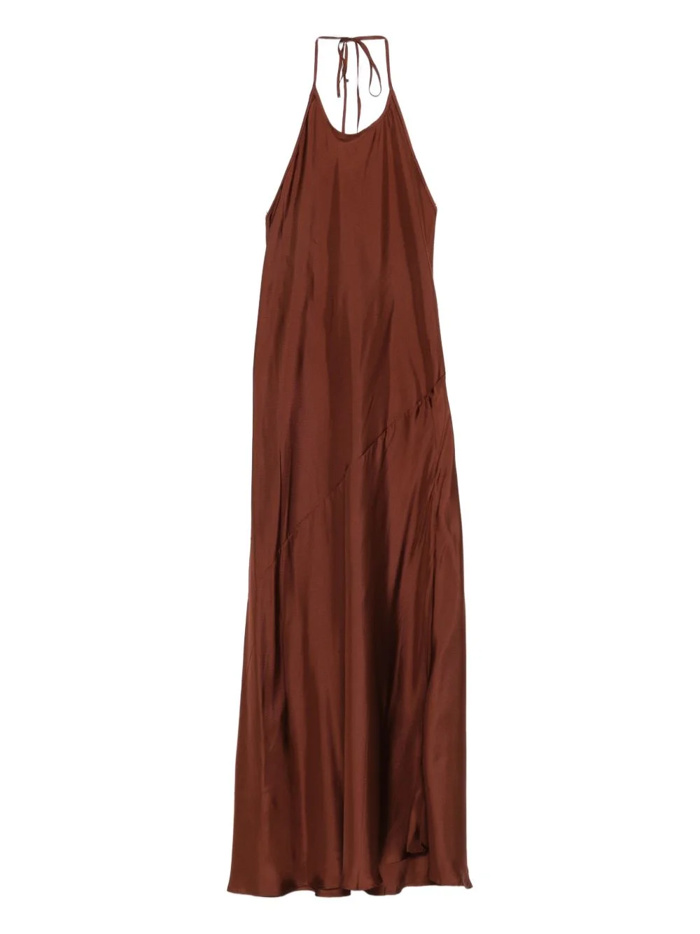 halterneck twill maxi dress - 1