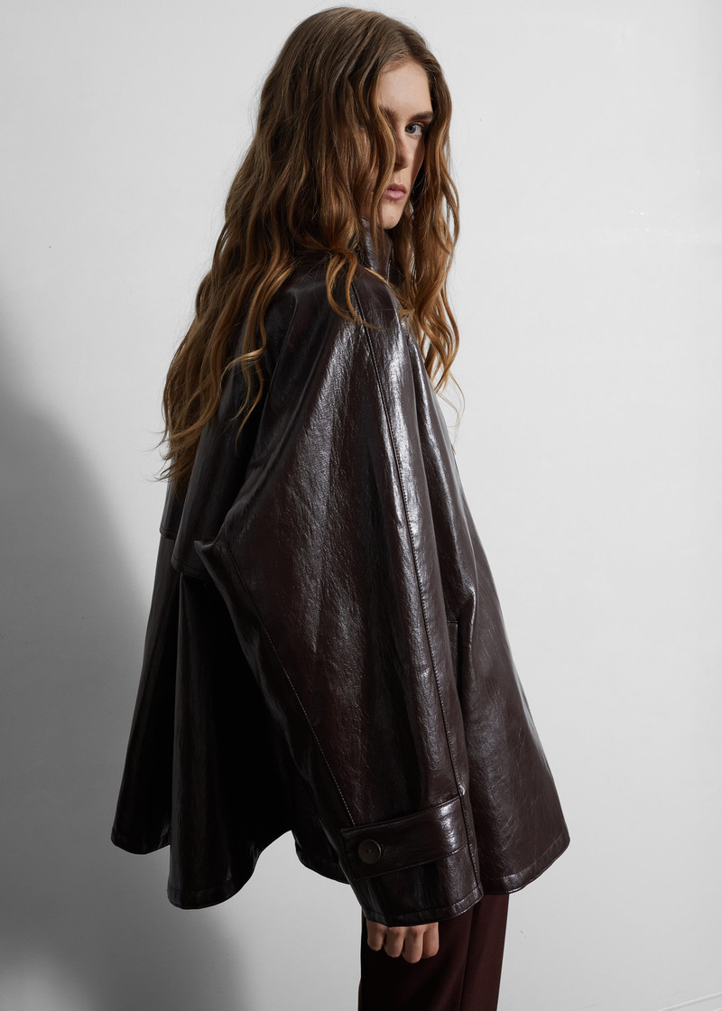 Dalaro Faux Leather Swing Jacket - Burgundy 8
