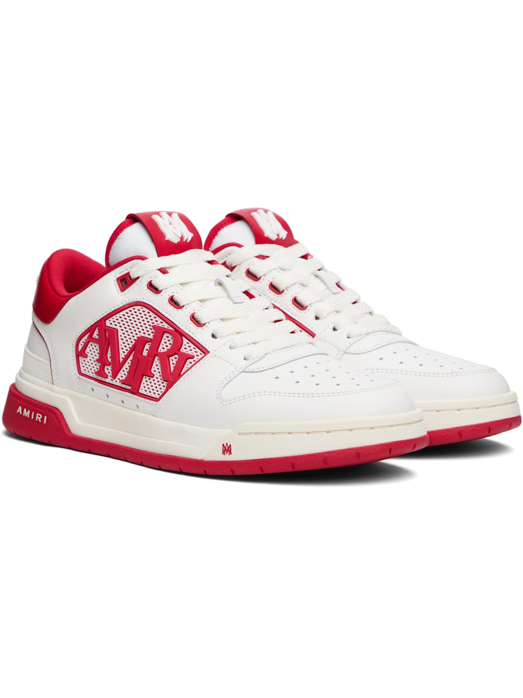 White & Red Classic Low Sneakers - 4