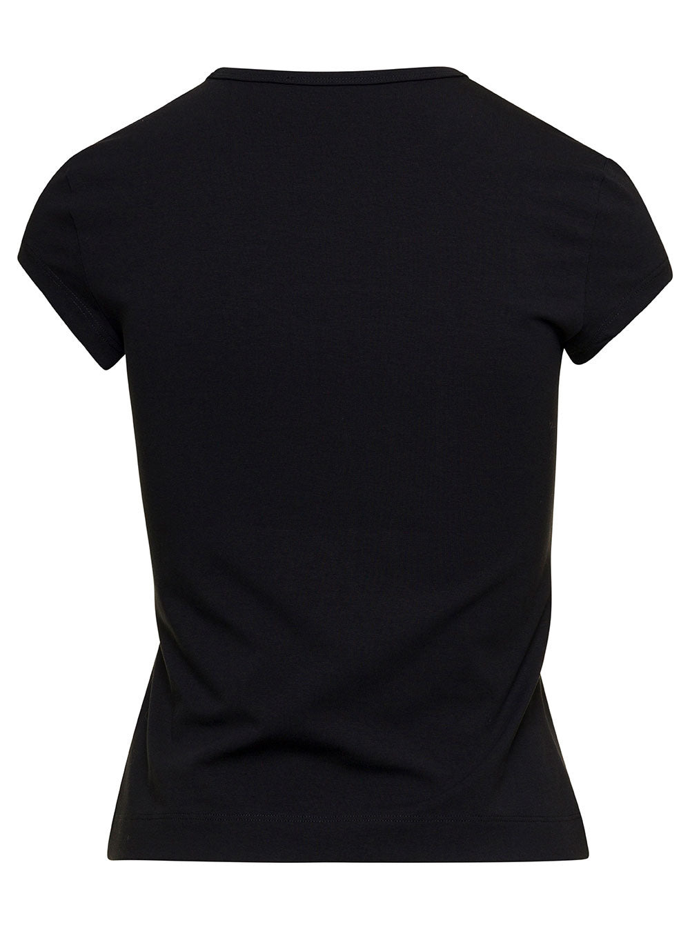 Diesel Women 'T-Angie' Black Crewneck T-Shirt With Oval D Logo Embroidery On The Front In Cotton Str - 2