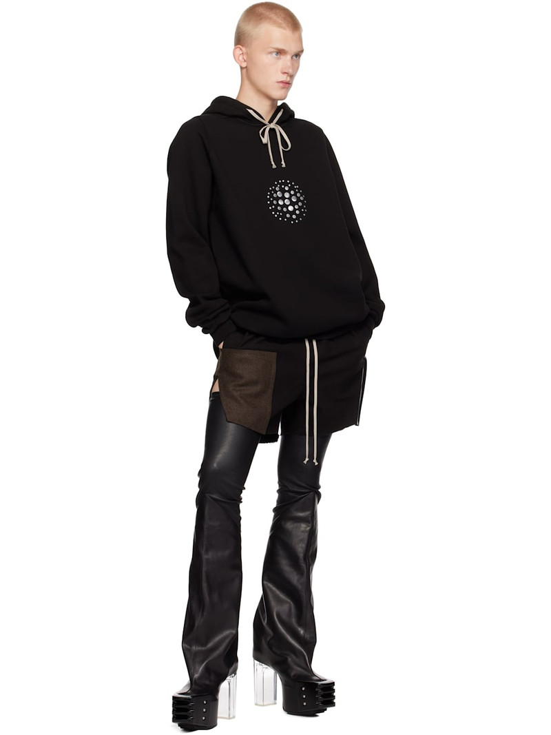 Rick Owens Black Porterville Orb Studs Hoodie outlook