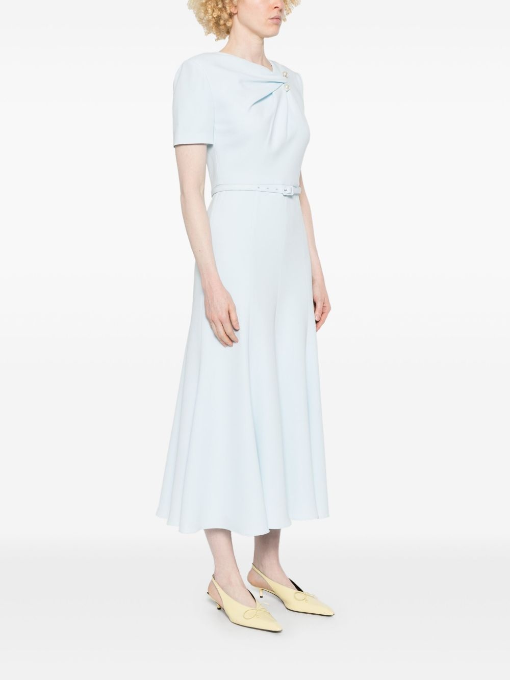 belted cady midi dress - 3