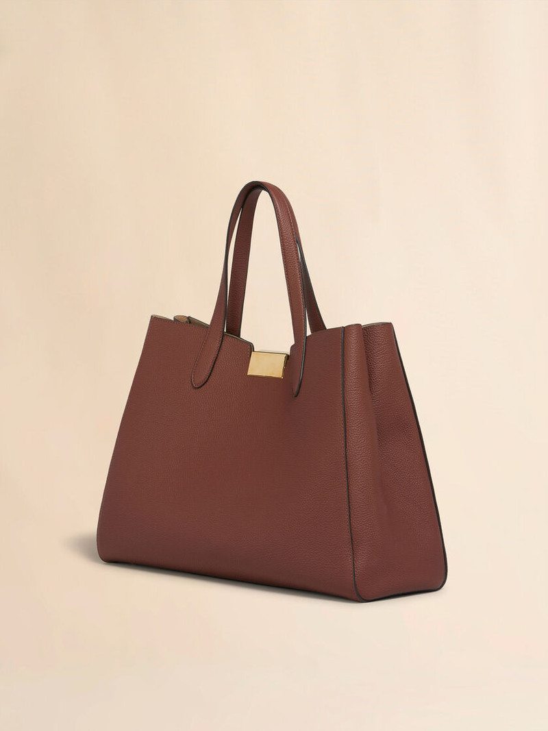 Marni BRICK RED LEATHER TRUNKAROO TOTE MEDIUM HANDBAG outlook