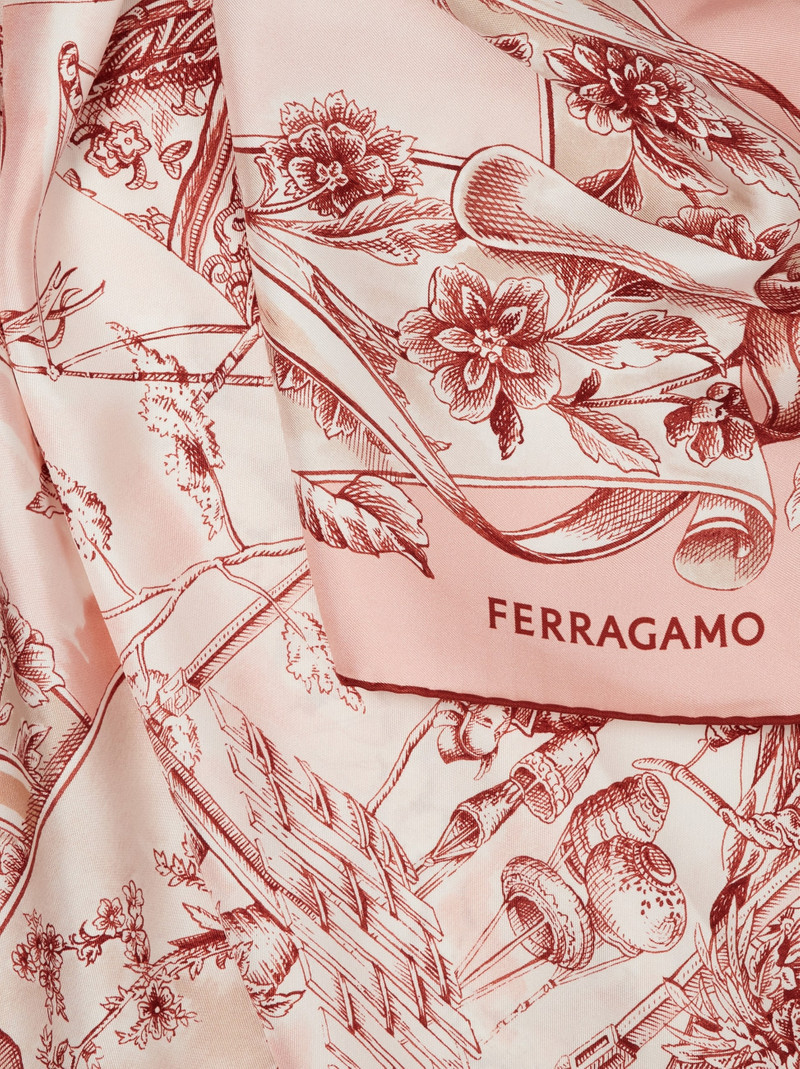 FERRAGAMO Ethnic print silk foulard outlook