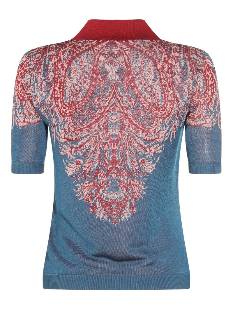 Etro paisley-print polo shirt outlook