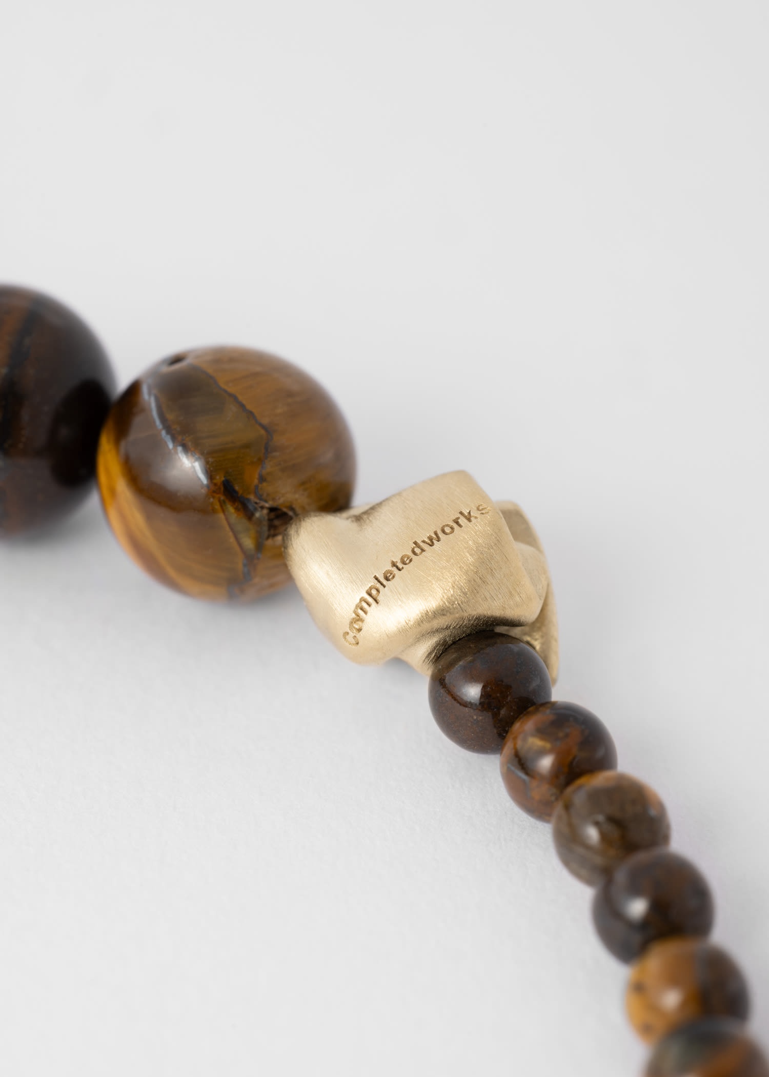 Tiger Eye & Gold Vermeil Beaded Necklace by Completedworks - 4