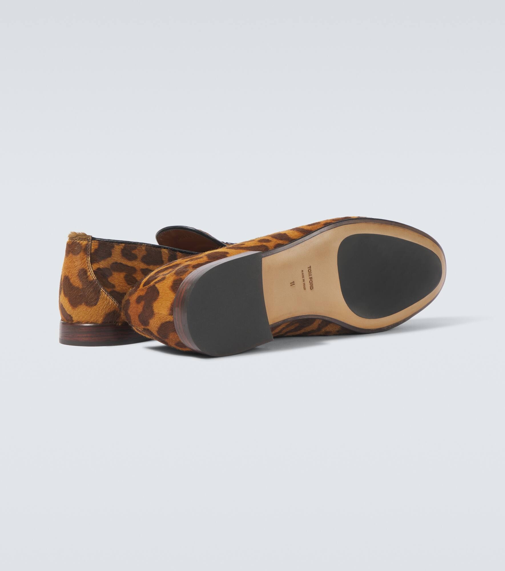 Nicolas leopard-print calf hair loafers - 7