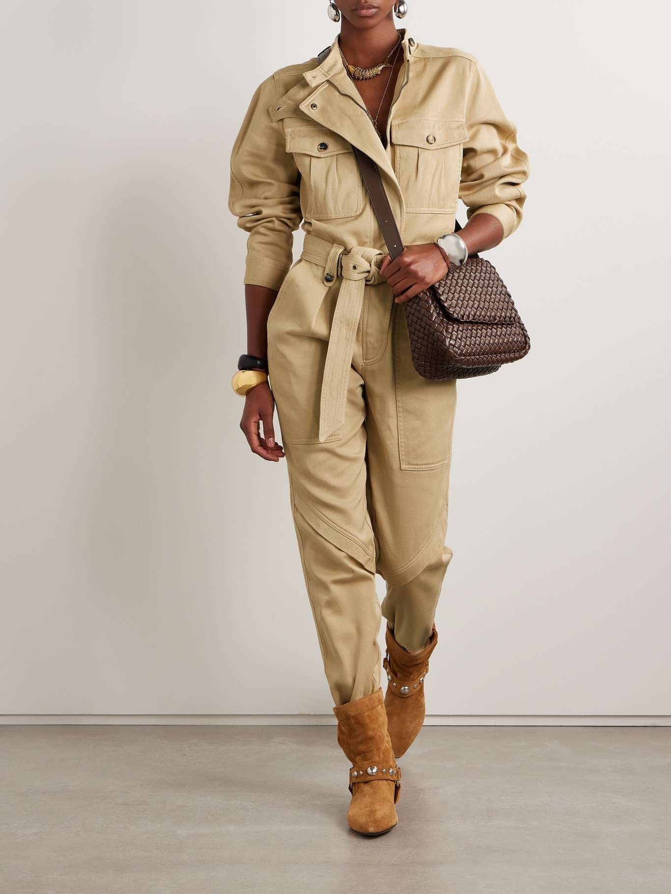 Jelica belted cotton-twill jumpsuit - 2