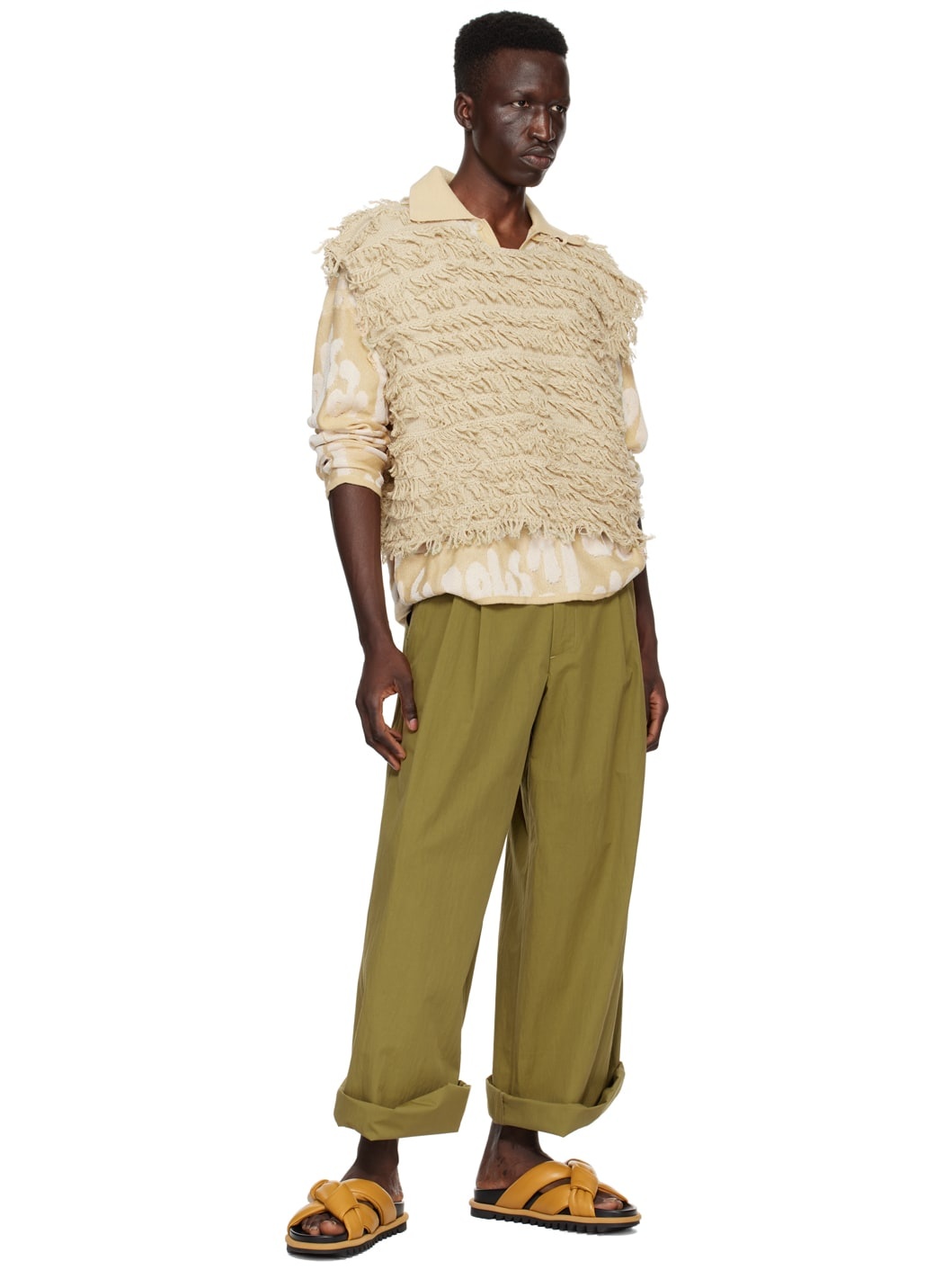 Beige Fringed Vest - 4