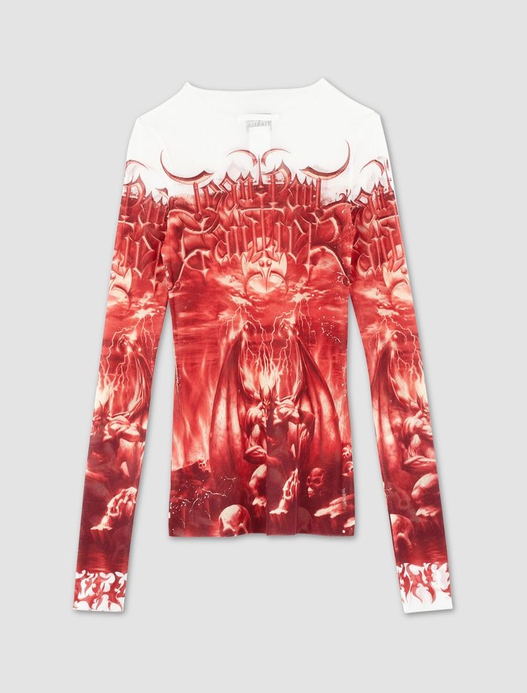 Diablo print mesh top - 3