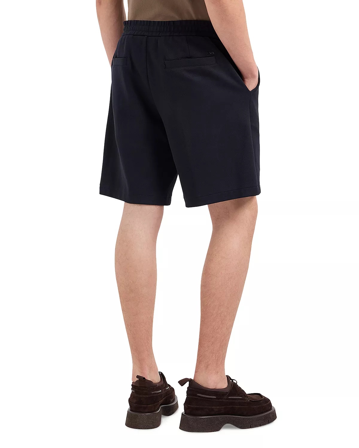 Textured Elastic Waist Shorts - 3