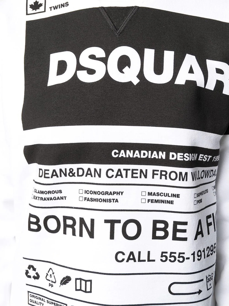logo slogan print T-shirt 5
