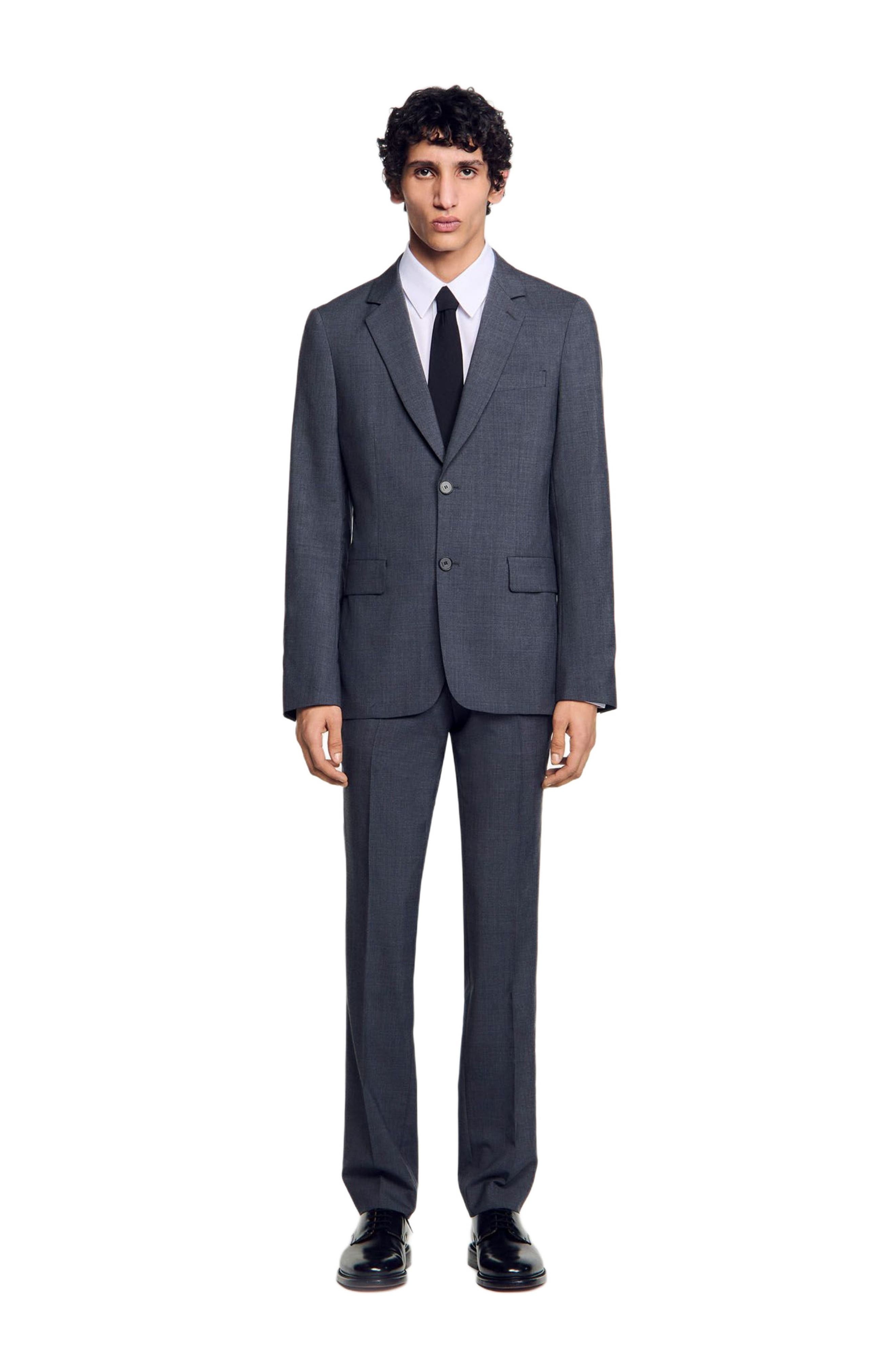 SANDRO Wool suit jacket in Mocked Grey at Nordstrom - 1