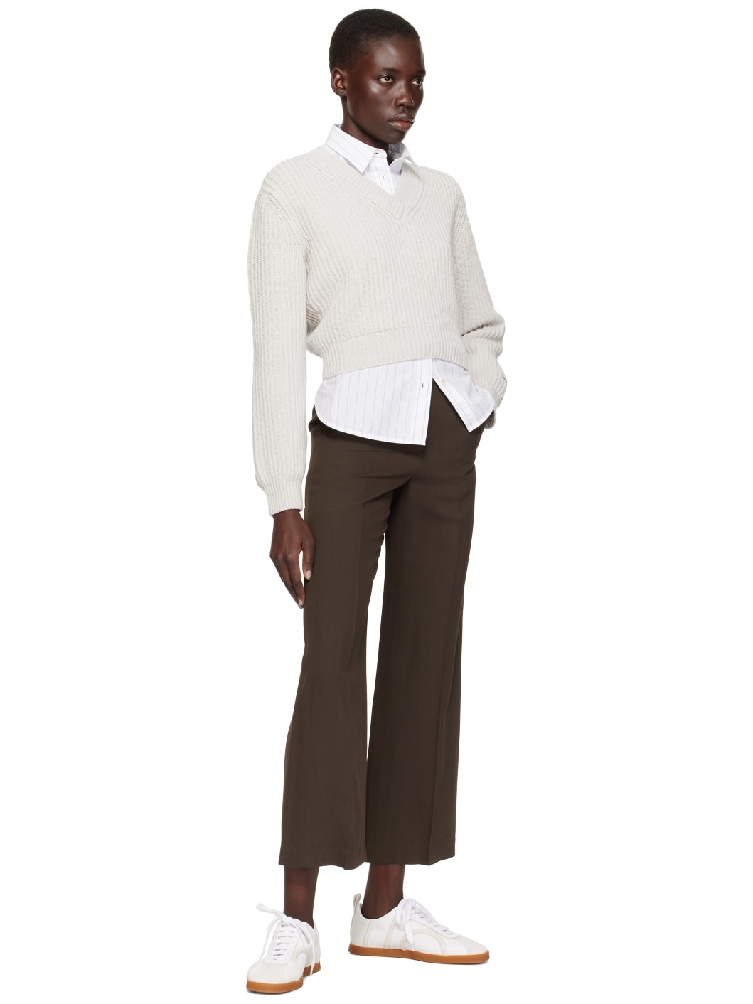 Off-White V-Neck Sweater - 4
