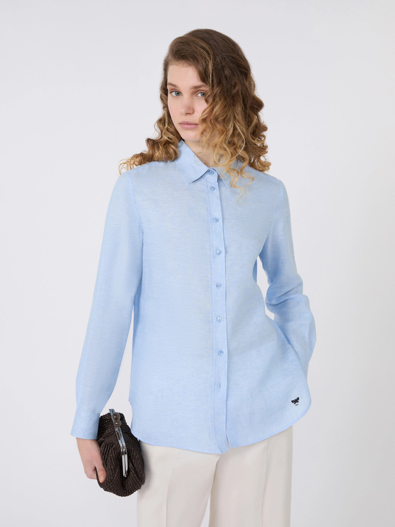 WERNER Linen fabric shirt - SKY BLUE 5