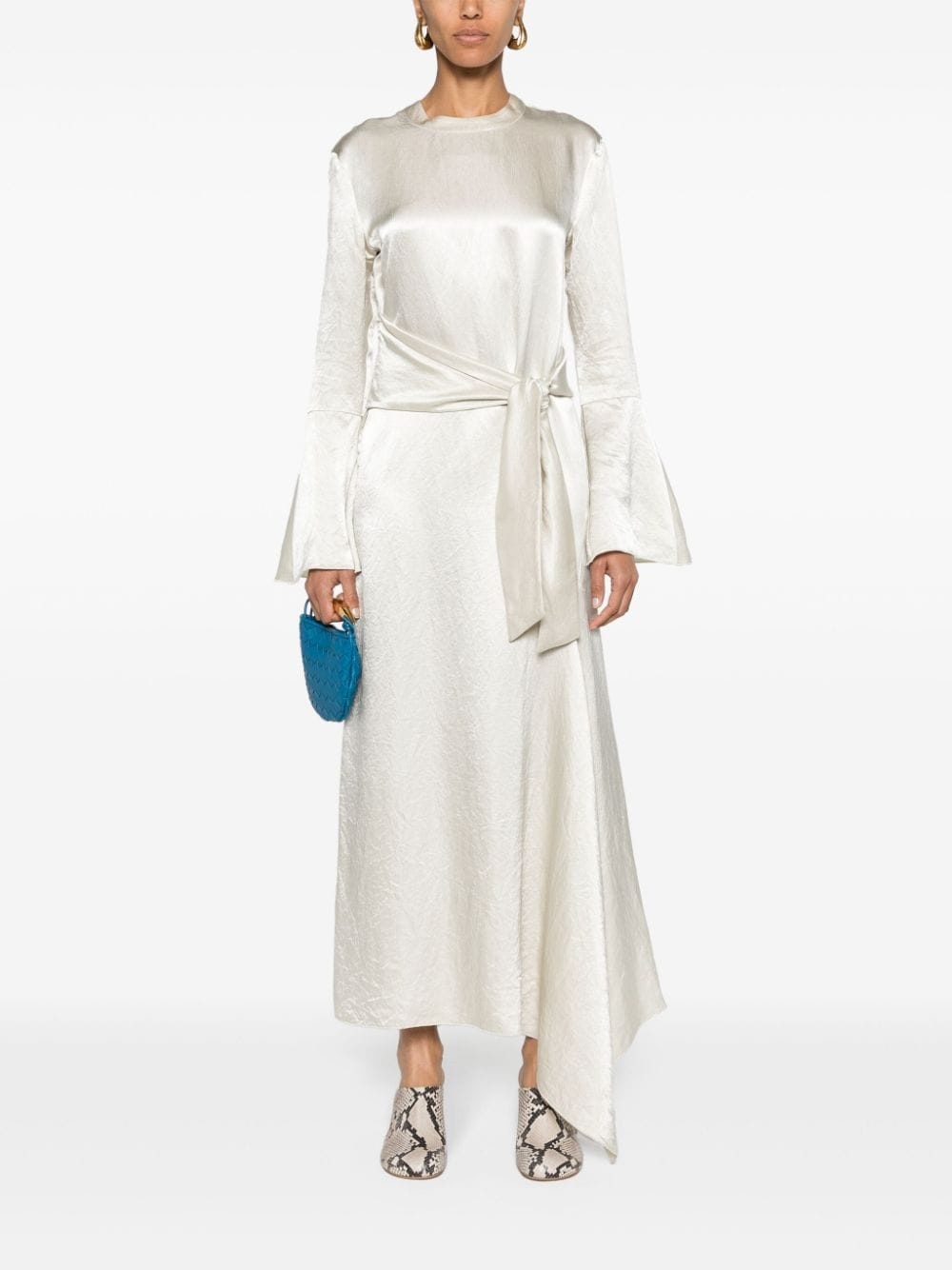tied satin maxi dress - 2