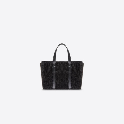 BALENCIAGA Women's Barbes Small East-west Shopper Bag In Shearling in Black outlook