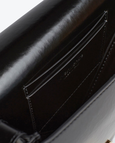 Nanushka THE TRIANGLE BAG MINI - Patent alt-nappa shoulder bag - Black/creme outlook