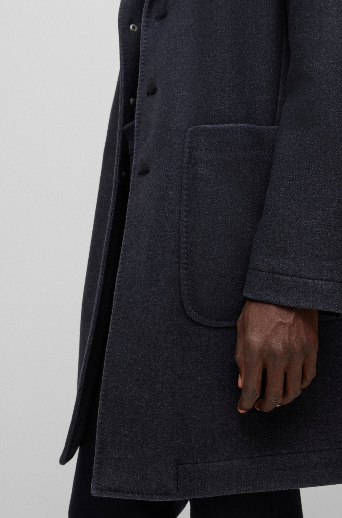 SLIM-FIT COAT IN A MICRO-PATTERNED WOOL BLEND - 7