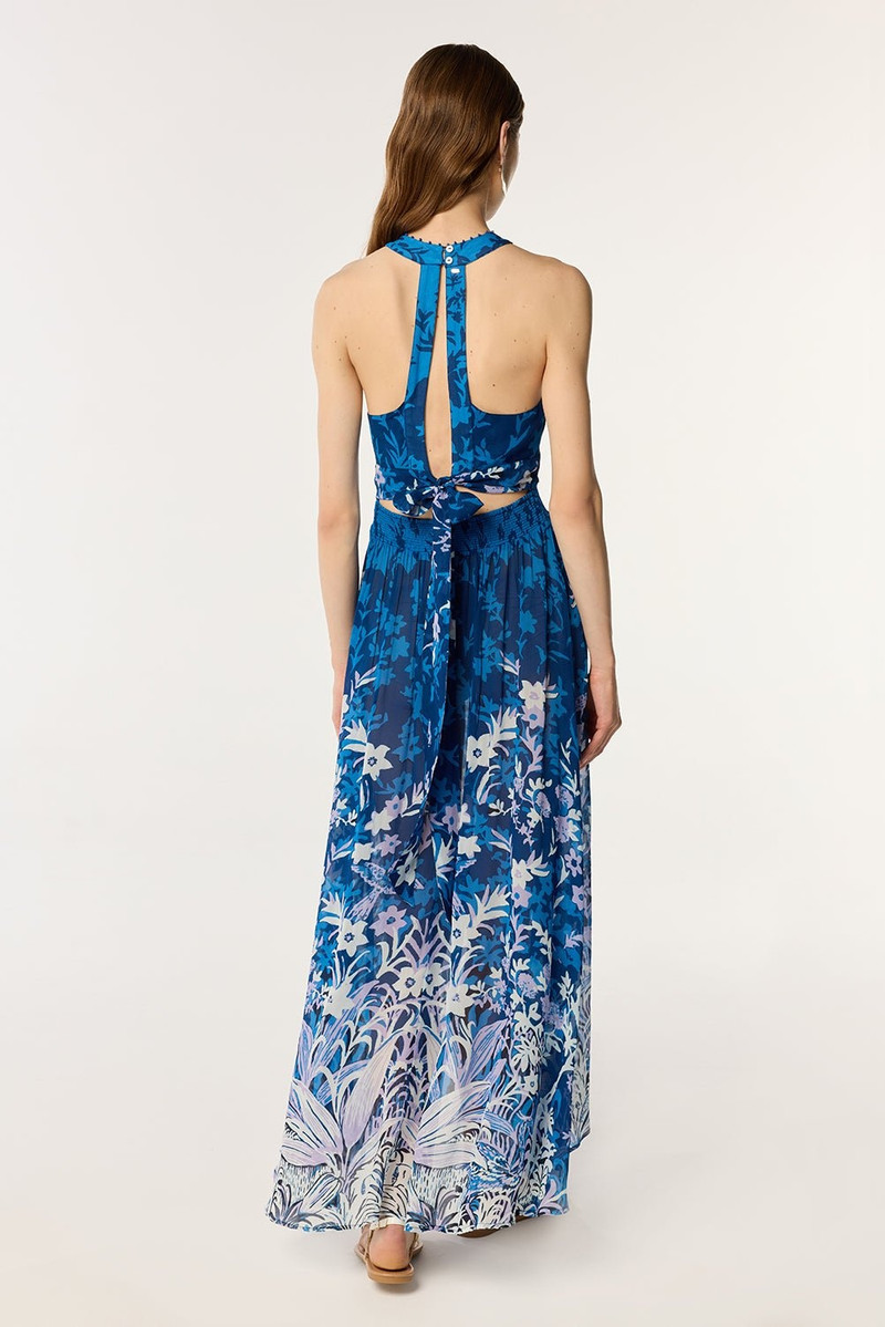 Poupette St Barth Long Dress Celie - Blue Soho outlook