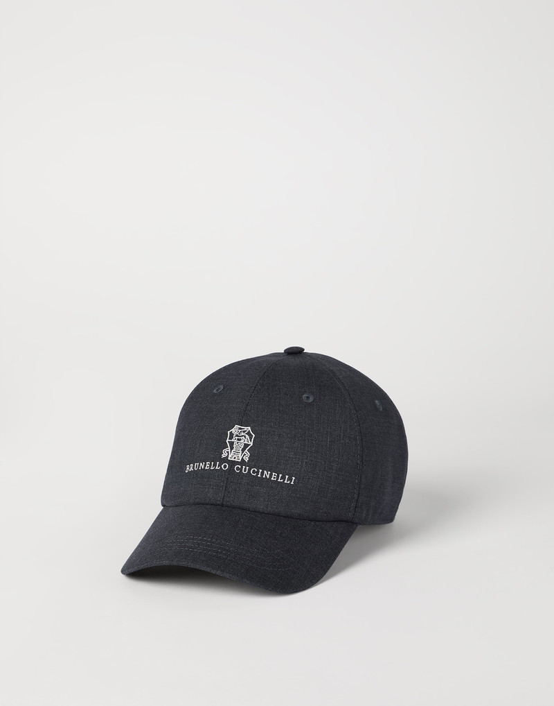 Virgin wool fresco baseball cap with embroidered logo 1