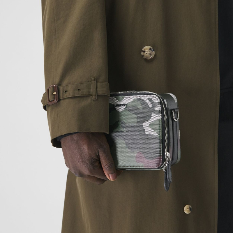 Camouflage Print Canvas and Leather Crossbody Bag 3