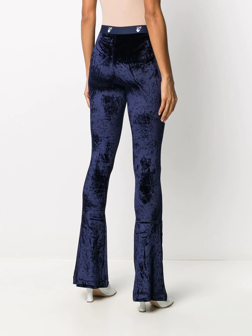 velour flared trousers - 4