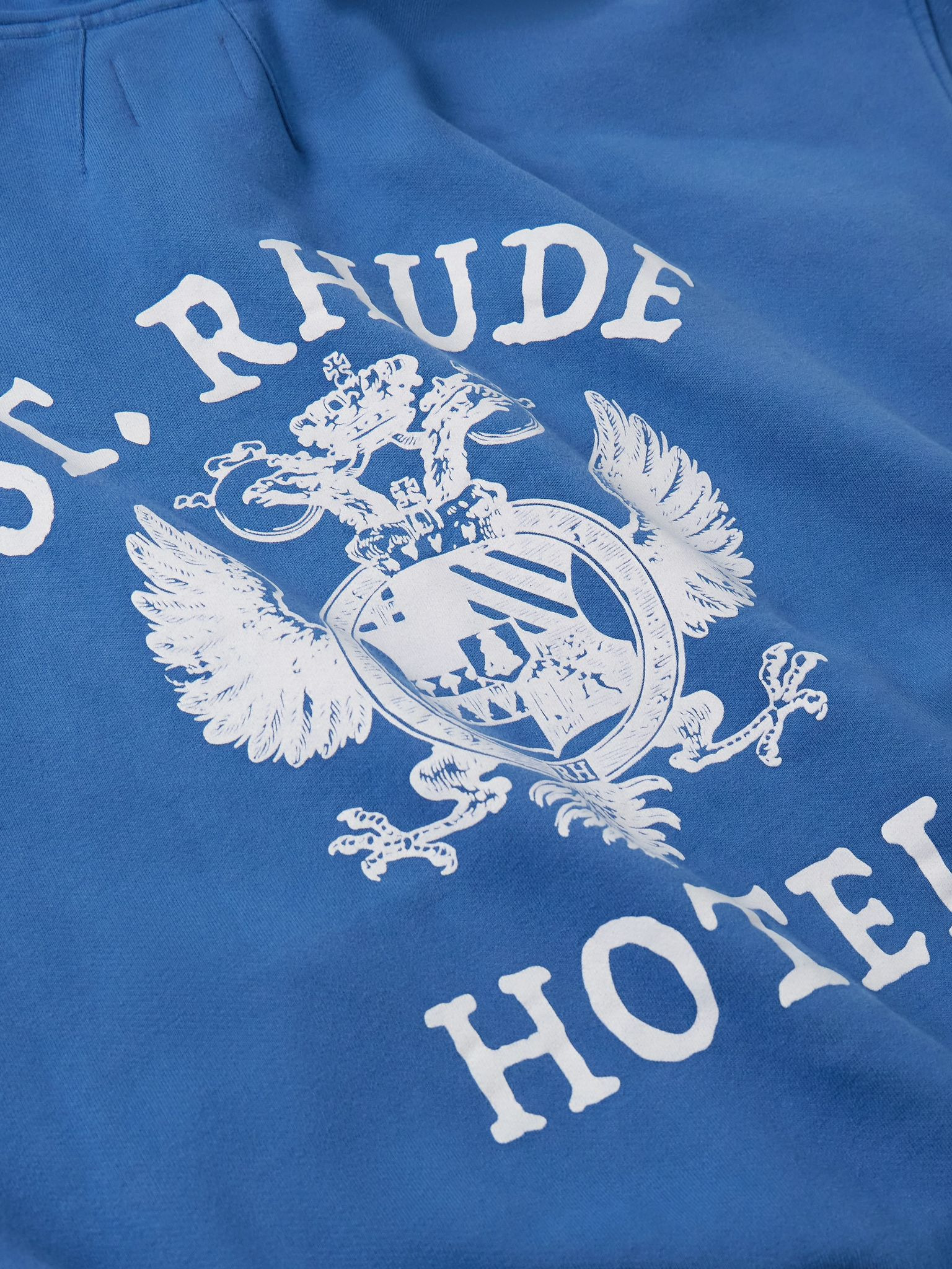 Logo-Print Cotton-Jersey Hoodie Blue - 5