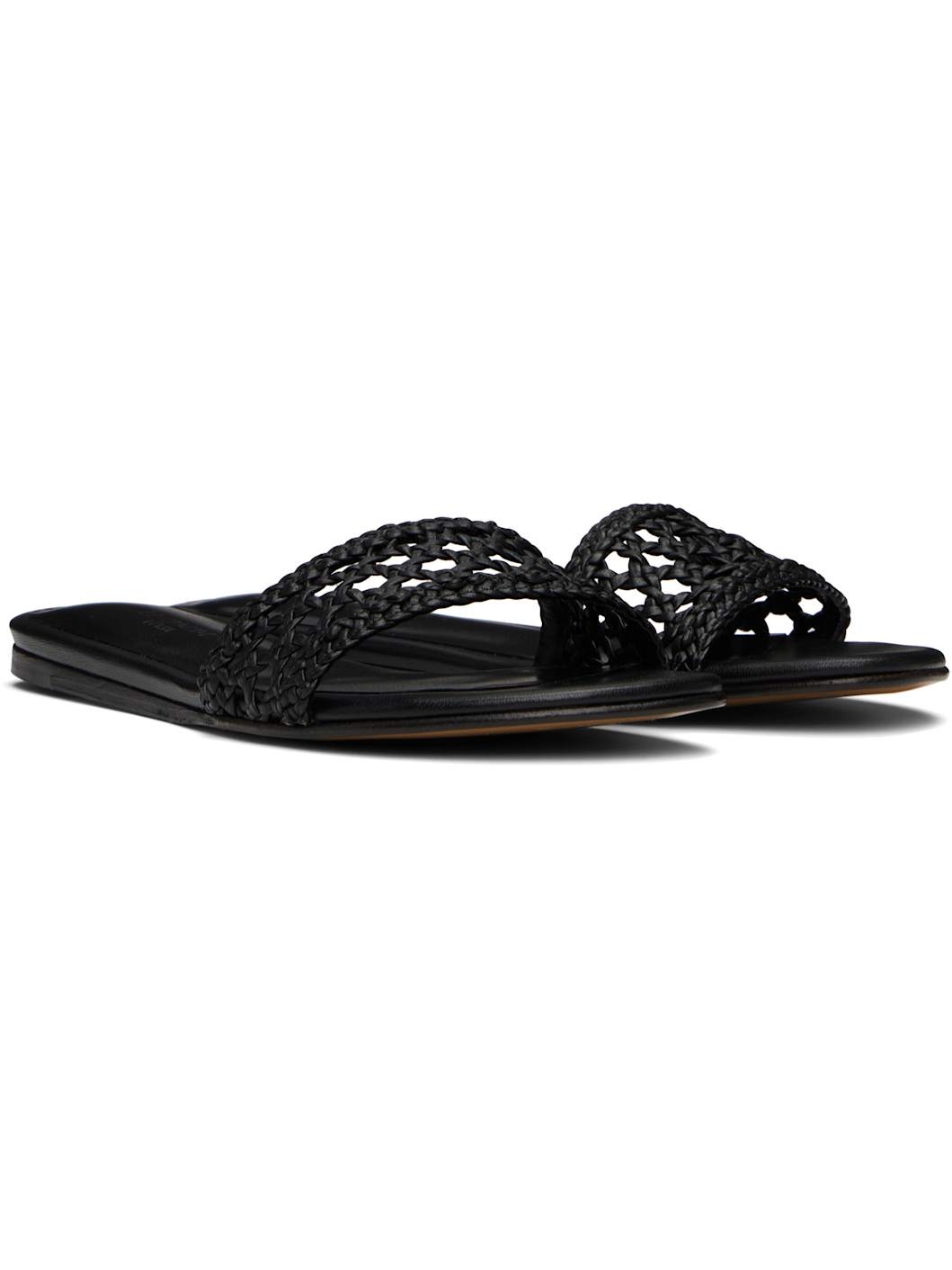 Black Woven Pool Slides - 4