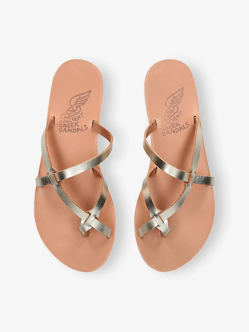 ANCIENT GREEK SANDALS Armos Leather Flat Sandals outlook