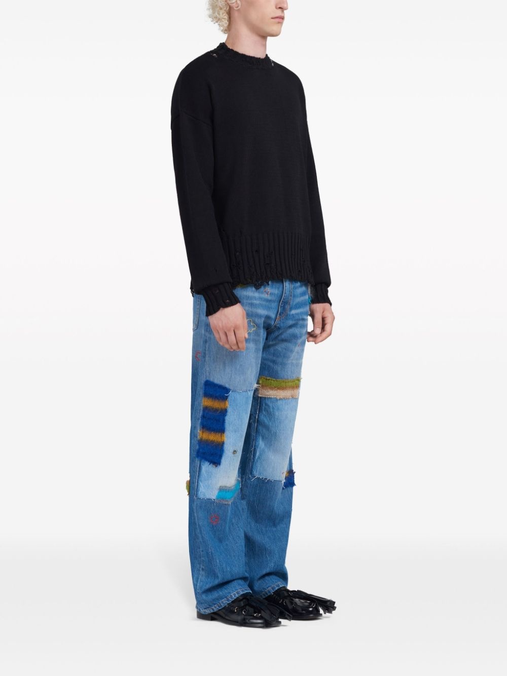 distress-knit detail jumper - 2