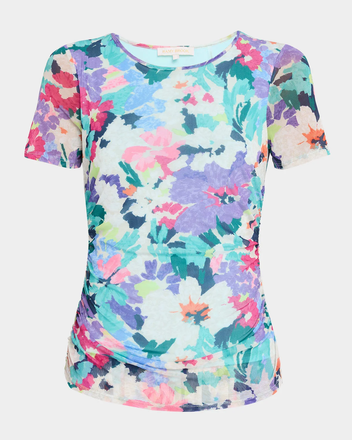 Ellie Floral Ruched T-Shirt - 1