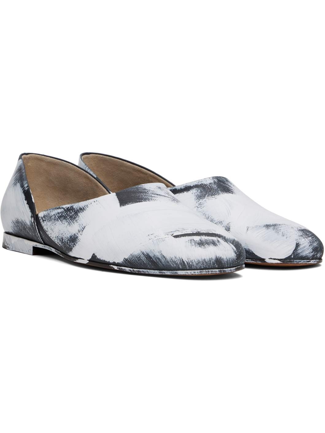 Black & White Bianchetto Grecian Slip-on Loafers - 4