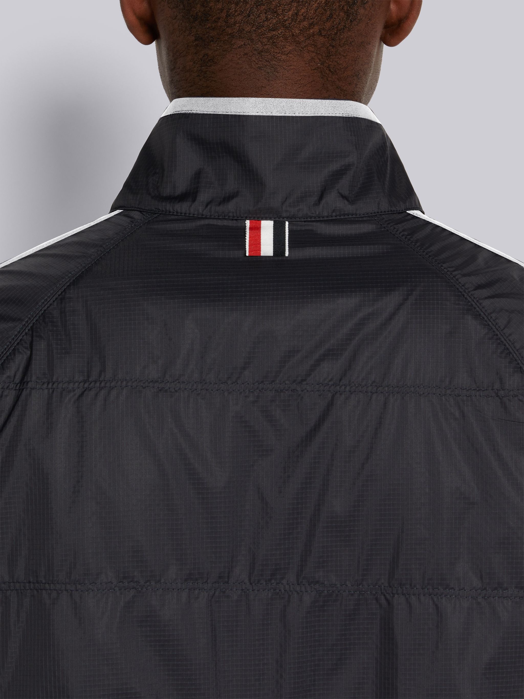 Navy Quilted Ripstop Jersey Lining Track Jacket - 5