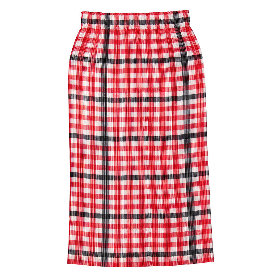 Burberry Ladies Bright Red Check Lorelei Pleated Skirt - 2