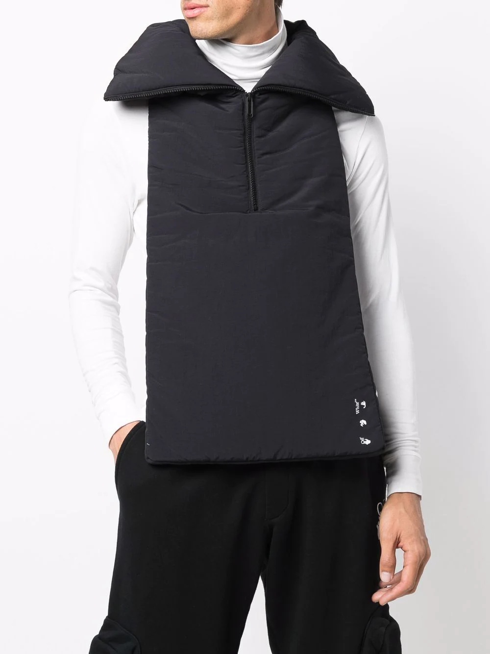 zip-up bib scarf - 2