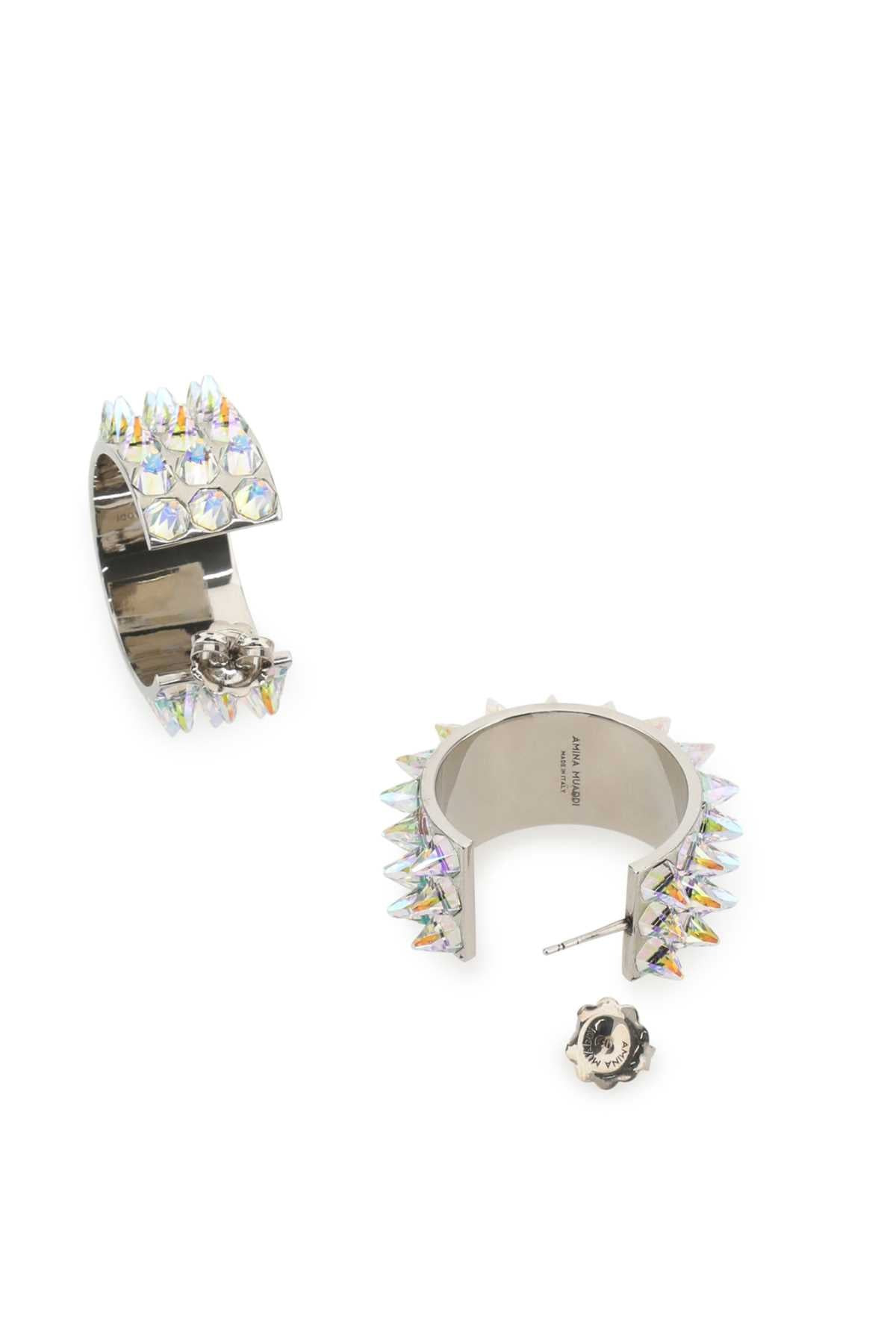 Amina Muaddi Women Embellished Metal Big Karma Earrings - 3