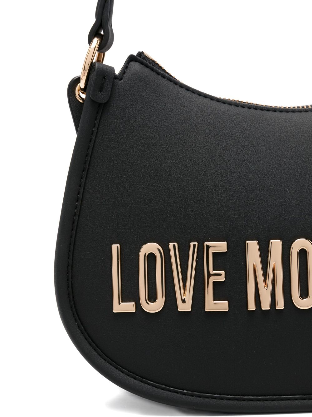 logo-plaque curved shoulder bag - 4