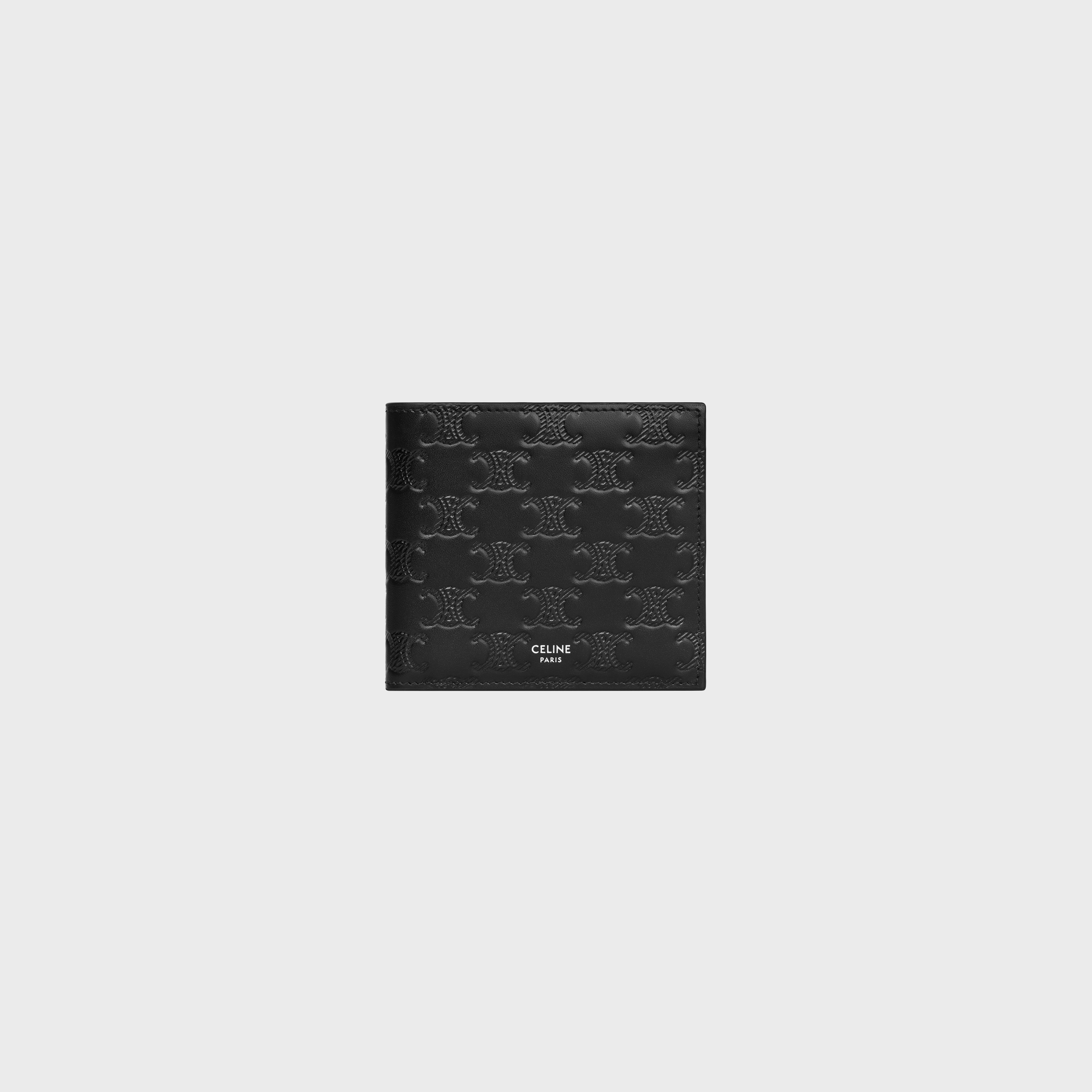CELINE Bi-fold wallet in Calfskin with triomphe embossed