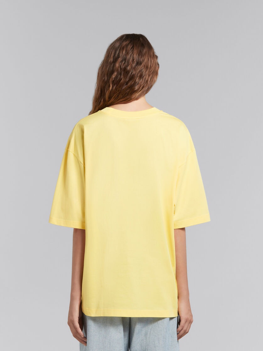 Marni YELLOW ORGANIC COTTON T-SHIRT WITH LOGO | REVERSIBLE