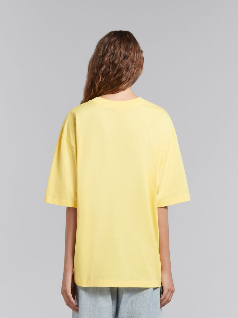 YELLOW ORGANIC COTTON T-SHIRT WITH LOGO - 3