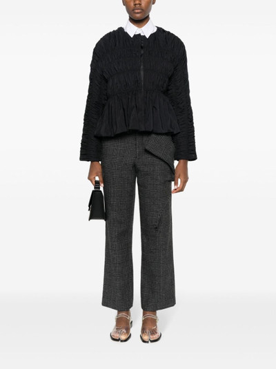 Yohji Yamamoto houndstooth straight-leg trousers outlook