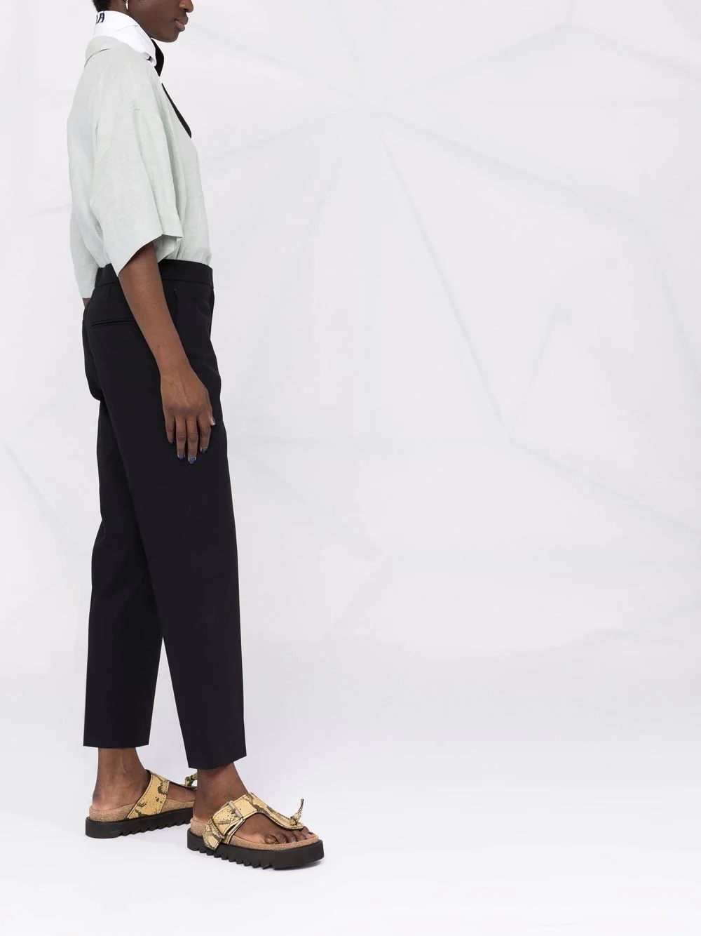 cropped straight-leg trousers - 4