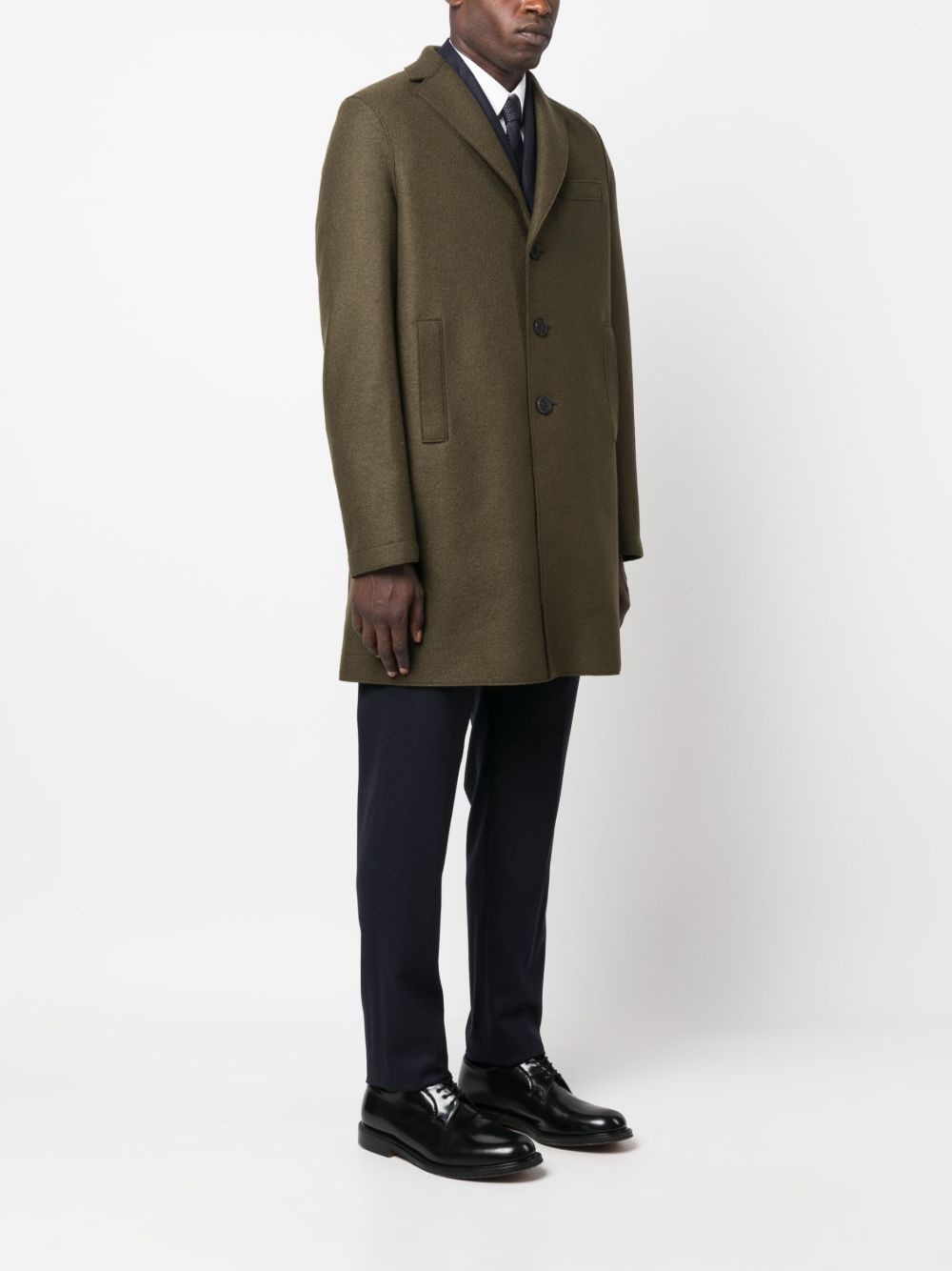 single-breasted virgin-wool coat - 3