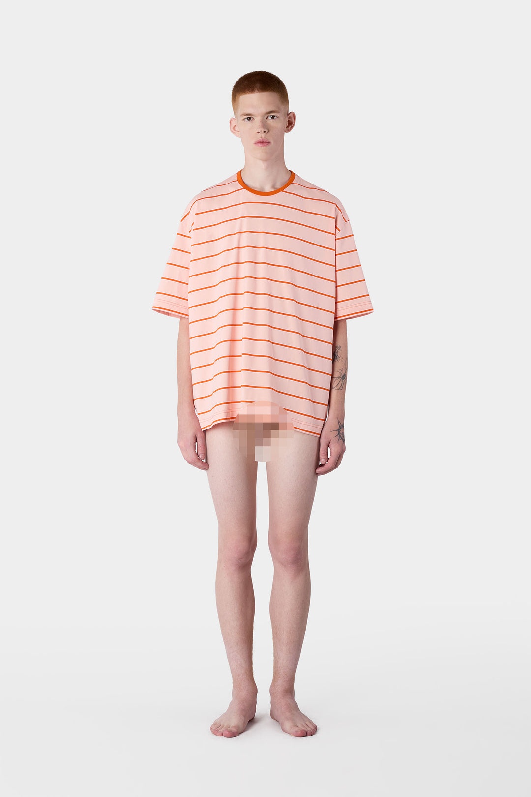 STRIPED OVER T-SHIRT / pink - 5