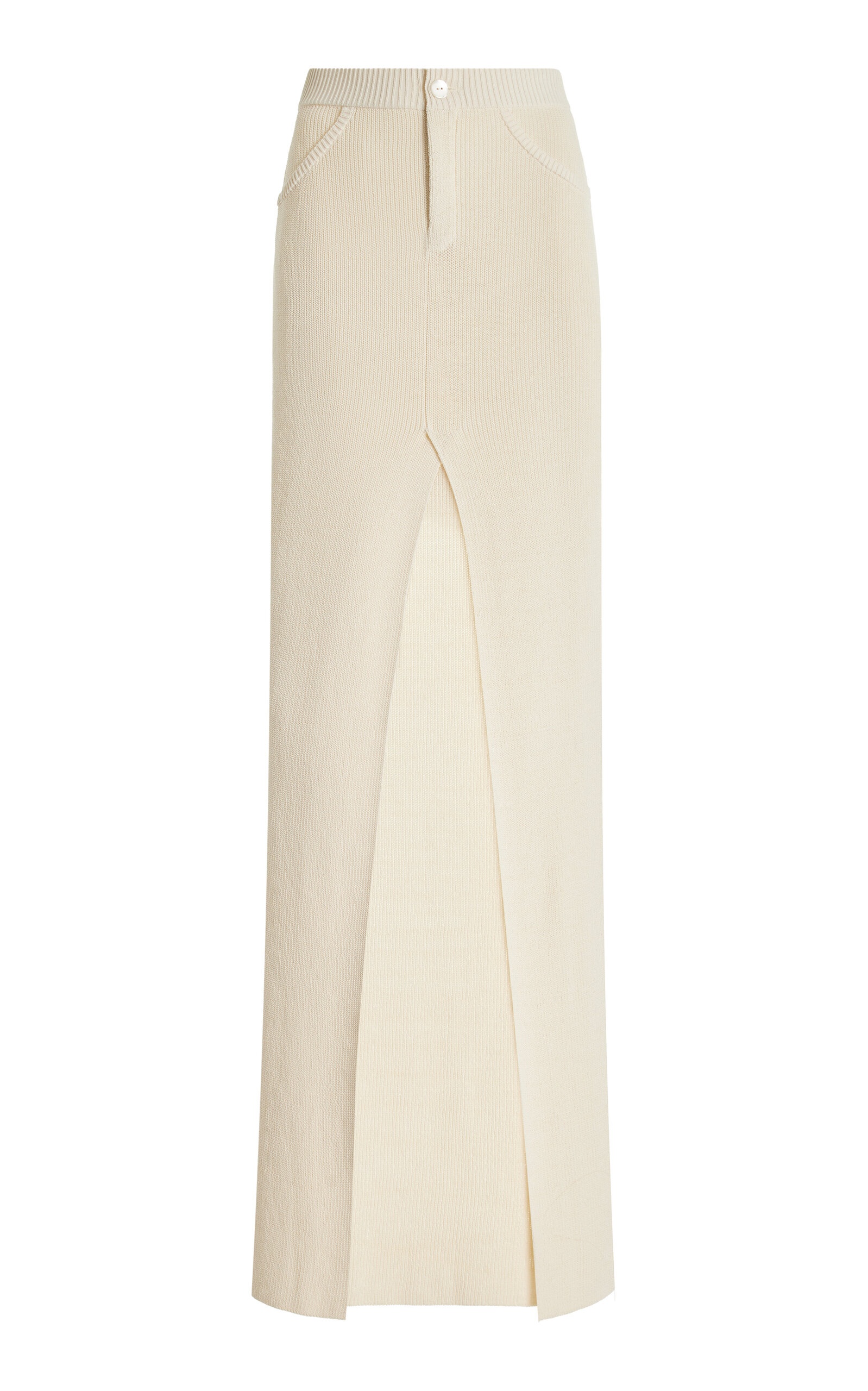 Sei Knit Cotton-Blend Maxi Skirt off-white - 1